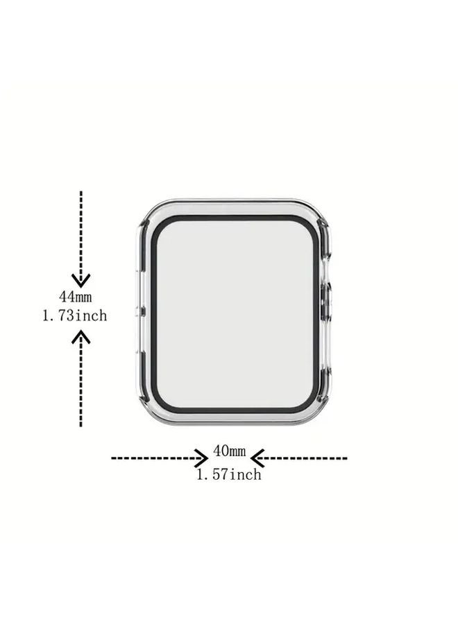 Black 2 Pack Hard PC Case with Tempered Glass Screen Protector for Apple Watch Series 6 SE 5 4 44mm - Image 2